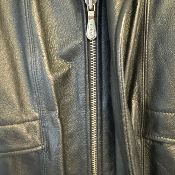 😎⭐️ SALE-Towne by London Fog Vintage Black Leather Bomber Jacket XL INSULATED - Picture 4 of 16